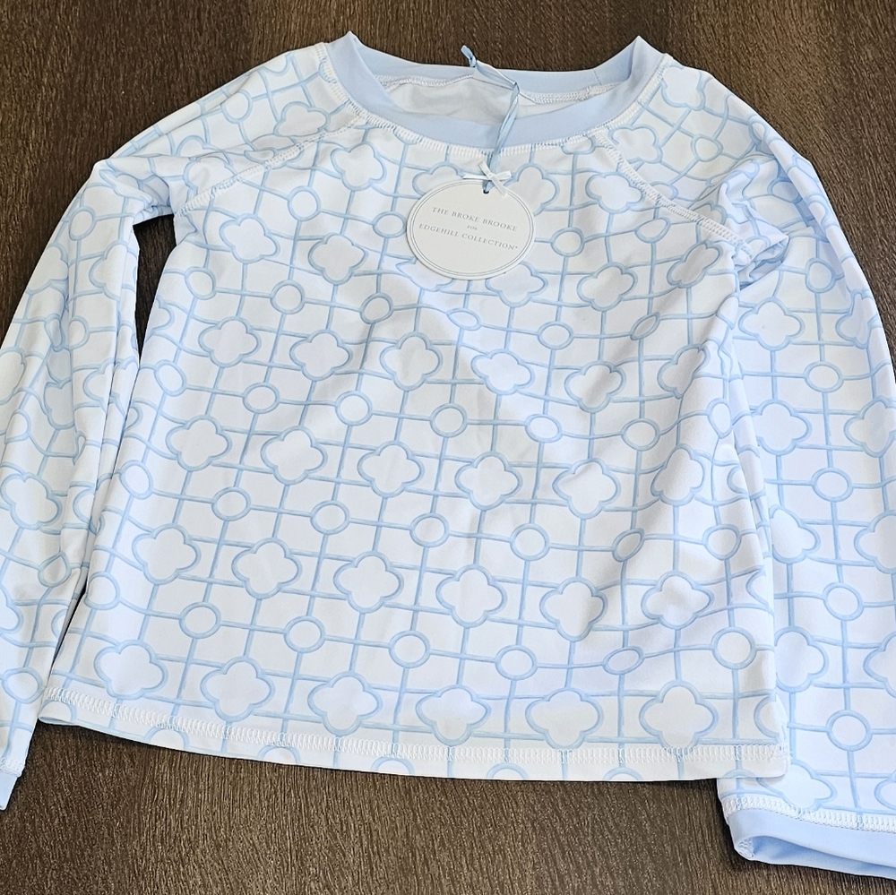 New Edgehill Collection Blue and White Long Sleeve Rasguard